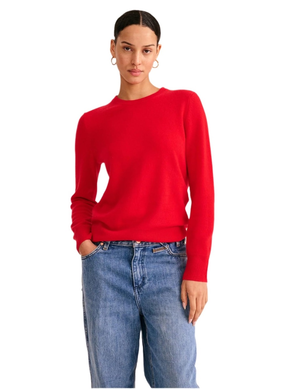 Naadam Original Cashmere Sweater in Firecracker Red small